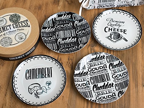 Creative Tops CT de Queso - Juego de 4 Platos de Queso Negro y CRM