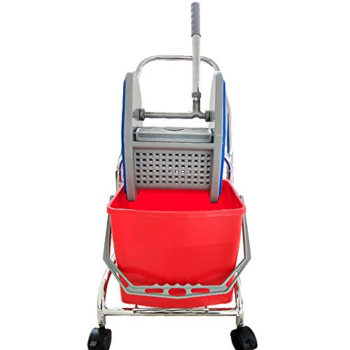 Cucharón para fregona industrial comercial, cubeta de limpieza multiusos para fregona de gran capacidad, cubeta de saneamiento plástico de hotel móvil de 360 ​​°