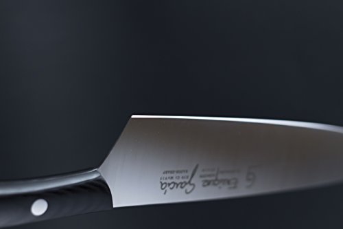 Cuchillo de Cocinero Profesional 20 cm mango micarta negra acero X50CrMoV15 (200 mm, acero_inoxidable)
