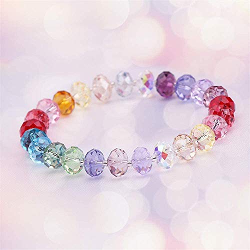 Cuentas de vidrio de cristal de 6 mm, cuentas de vidrio facetado, cuentas Rondelle 10 colores surtidos con caja para hacer artesanías de pulsera de collar de joyería DIY (500 piezas)