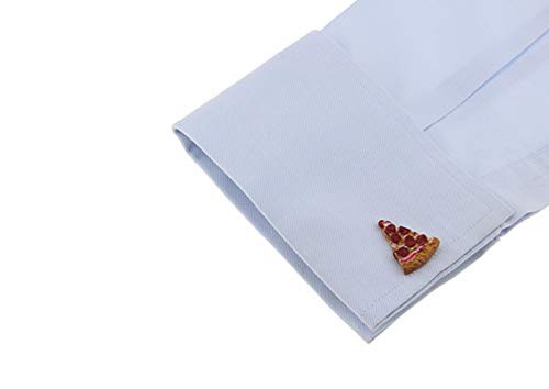 Daesar Gemelos para Camisa Hombre Gemelos Camisa para Hombre Cobre Pizza Gemelo Camisa para Hombre Plata Marrón