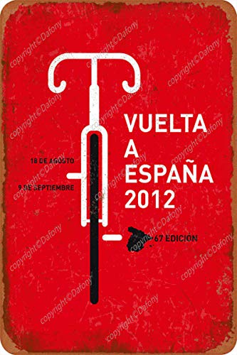 Dafony Vuelta A Espana 2012 Cartel de Chapa Retro Placa de Pared Vintage Cartel de Arte de Metal Personalizado Bar Pub Comedor Cafetería Decoración de Garaje para el Hogar