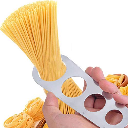 Deanyi 1pc Pasta Medir Herramienta Inoxidable Pasta de Espaguetis Medidor Regla de medición Cocina Gadget del palillo con el 4 Porción Porción