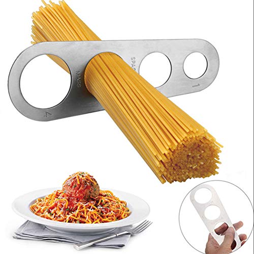 Deanyi 1pc Pasta Medir Herramienta Inoxidable Pasta de Espaguetis Medidor Regla de medición Cocina Gadget del palillo con el 4 Porción Porción