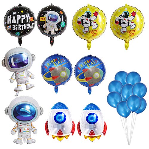 Decoraciones Cumpleaños, Decoraciones de Fiesta temáticas del Espacio Exterior, Globos espaciales de Astronautas Astronauta Globos de Látex Globos