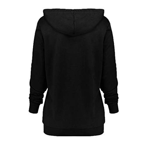 DEELIN Trapo De Bruja De Bruja De Gran TamañO De Las Mujeres De Halloween De Manga Larga con Capucha Sudadera con Capucha SuéTer Rojo/Negro (M, Negro)