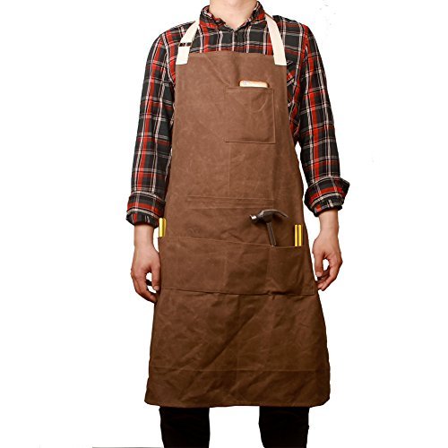Delantal Unisex Encerada Y Resistente, Disenados Para Obreros, Ingenieros, Carpinteros, Cocina, Jardín, Cerámica, Artesanía, Garaje Etc HSW-065