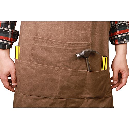 Delantal Unisex Encerada Y Resistente, Disenados Para Obreros, Ingenieros, Carpinteros, Cocina, Jardín, Cerámica, Artesanía, Garaje Etc HSW-065