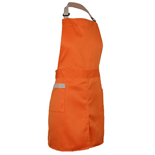 Delantal Unisexo Chef Charcutera Peluquero Trabajo de Horno Cocina - naranja