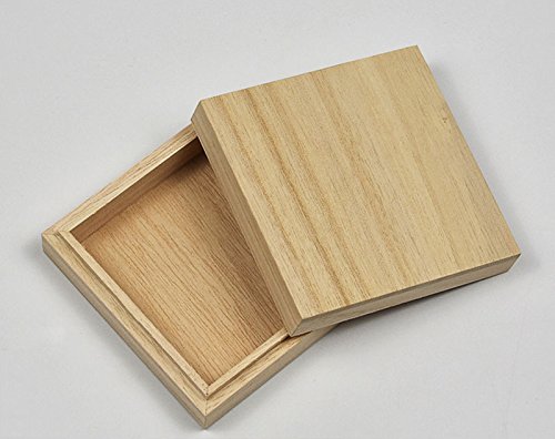 Demarkt Caja de Regalo de Joyería de Madera de Color Primario Navidad Regalos de Cumpleaños y Fiesta Cajas de Regalo Conjunto de Convites para Decorativos 8.7 * 8.7 * 3.2CM 1PCS