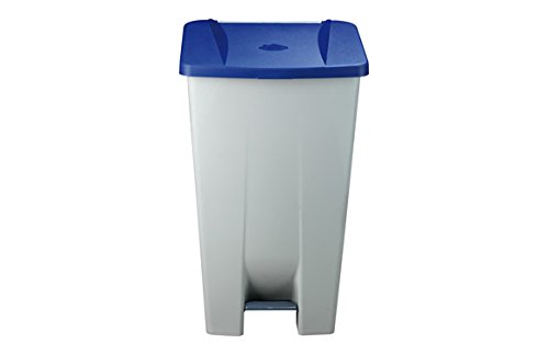 Denox 23400 - Contenedor basura selectivo con pedal y ruedas, color azul, talla 120 L
