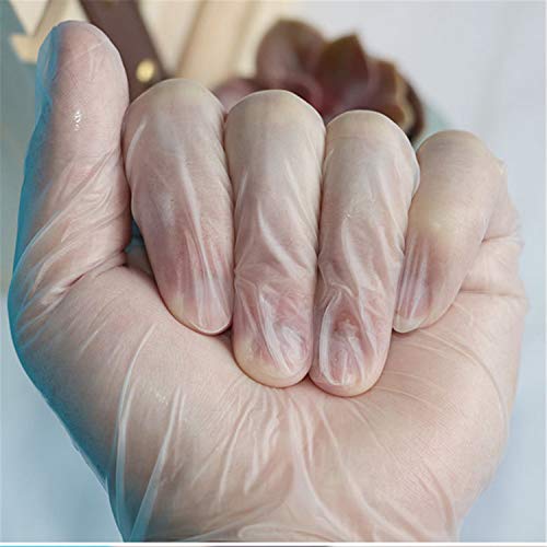 Desconocido JIER Guantes Desechables de plástico de Polietileno para Uso alimentario, Desechables, para manipular Alimentos, Guantes de Trabajo Desechables,100 Unidades (Transparente,XL)
