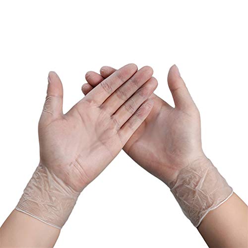 Desconocido JIER Guantes Desechables de plástico de Polietileno para Uso alimentario, Desechables, para manipular Alimentos, Guantes de Trabajo Desechables,100 Unidades (Transparente,XL)