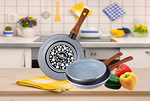 Desconocido Magefesa Mármol Sarten 28 Cm de Acero Esmaltado, Gris Granito