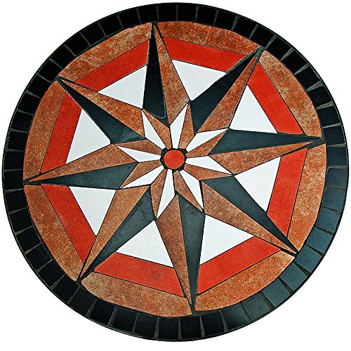 Deuba Mesa mosaico Pamplona Ø60cm redonda con azulejos altura 70cm muebles de jardín terraza balcón interior y exterior