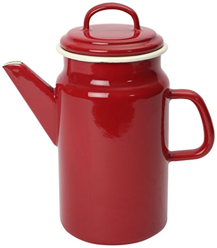Dexam - Jarra para café (esmaltada, 2 L), diseño Vintage, Color Rojo
