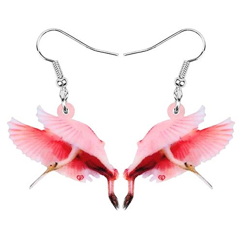 DFHTR Pendientes De Espátula Roja Acrílica Voladora Estampado Grande Animal Cuelga La Joyería De La Gota para Mujeres Niñas Encanto Regalo De Boda Decoración Pendientes Colgantes