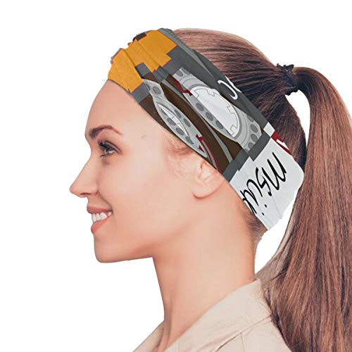 Diadema Caballo Música Nota Cinta de cassette Bandana Mascarilla para polvo Al aire libre Deportes Montar Multifuncional Headwear Magic Scarf
