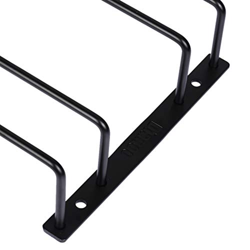 Dianoo Soporte Para Copas De Vino, Soportes Para Tazas, Estante De La Copa De Vino Debajo Del Gabinete Con Tornillos 27cm 2 Filas Negro