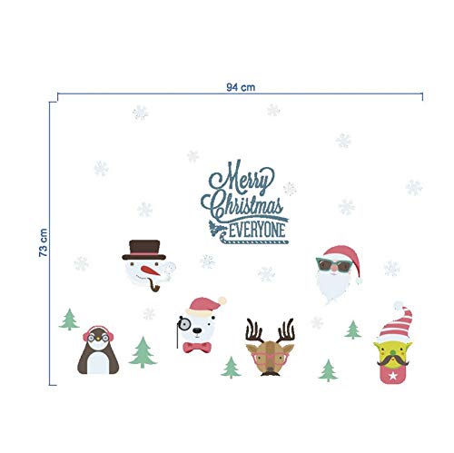 Dibujos animados Navidad Animales Muñeco de nieve Pegatinas de pared Sala de estar Habitación para niños Dormitorio Vitrina Ventana Vinilos de vinilo Arte Murales de Navidad