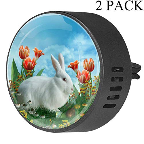 Difusor de Aire para Coche con diseño de Conejo de Pascua, de Goma EVA, difusor de aceites Esenciales de aromaterapia, Fruta de la pasión Floral