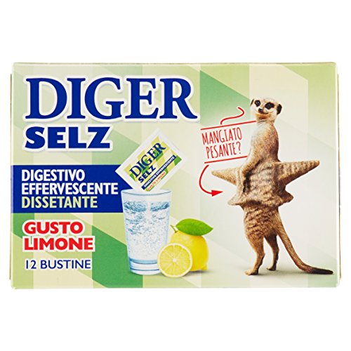 Diger Selz Digestivo Effervescente al Gusto di Limone - Confezione da 12 Bustine