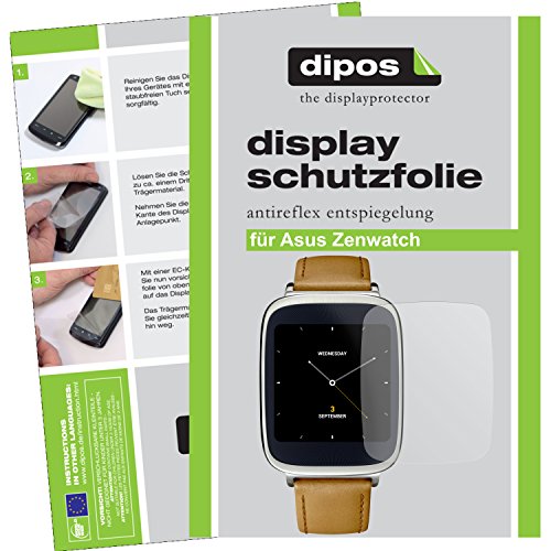 dipos I 2X Protector de Pantalla Mate Compatible con ASUS ZenWatch pelicula Protectora