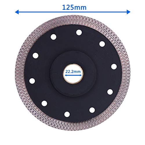Disco de corte de diamante 125 mm HERZO. Disco Diamante para corte de Porcelanico,Cerámica dura,Azulejos,Mármol,Granito,Piedra caliza
