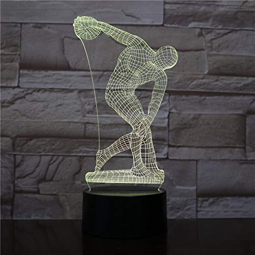 Discus Lanzamiento de lámpara de Mesa Cabeza Escultura Personaje Sensor táctil luz Decorativa luz de Noche para niños