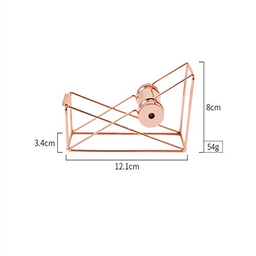 Dispensador de cinta de escritorio - Oro rosa Hierro forjado Metal Asiento multipropósito Cortador de escritorio automático Organizador de almacenamiento Titular Papelería oficina Luz Lujo Hogar