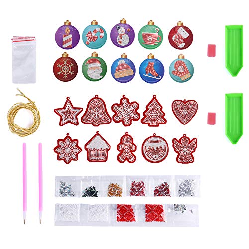 DIY 5D pintura de diamante Navidad colgante adornos Kits, hecho a mano árbol de Navidad decoración colgante decoración arte DIY hogar diamante kit de pintura