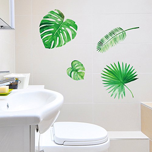 DIY Murales adhesivos y pegatinas de pared Póster,92 * 68cm planta nórdica deja fresco moderno hall de entrada dormitorio sala de estar TV pared decoración etiqueta de la pared personalizada