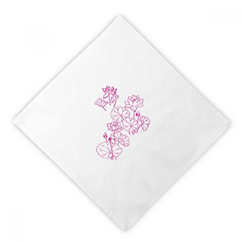 DIYthinker Hoja de Loto Flor de Loto Flor de la Planta de Cena servilletas Almuerzo Blanca de Tela Reutilizables 2pcs