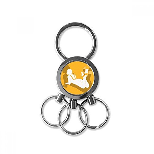 DIYthinker Llave De Metal De Acero Inoxidable Hermosa Mujer Clip De Llavero De Coche Anillo De La Cadena Llavero De Regalo Horizontal Rollizo