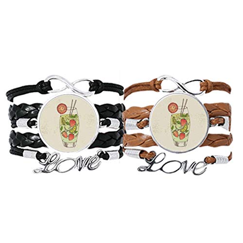 DIYthinker - Pulsera de piel con diseño de zumo de fruta y zumo de fresa