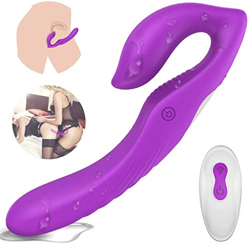 Doble Cónsolạdórés Sexuạlés Vibrạdór para Mujér Pạrejạs Lesbiạna, NESTORM Vibrạdór de Cóntról Rémótó Doble Motor Vibrạdóres Strapón Silicona Estimulạción Puntó G con 9 Módós de Vibración (Púrpura)