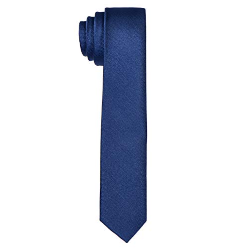 DonDon Corbata estrecha 5 cm de color azul marino - hecho a mano