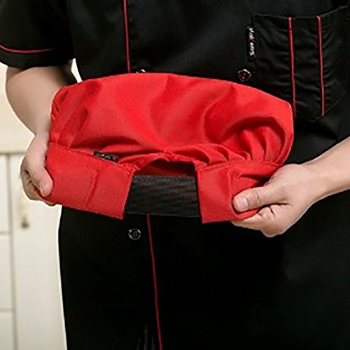 Dosige Sombrero de Chef Hotel Servidor Cocina Suministros de repostería Sombrero en Tejido Hombres y Mujeres Sombrero de Trabajo Chef Sombrero Seta Plisada （ Blanco ）