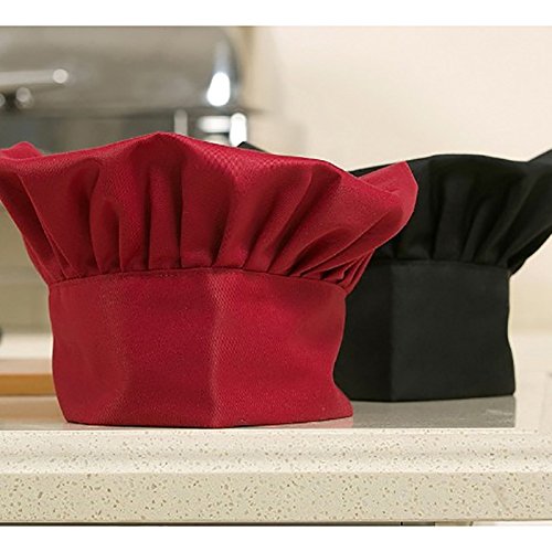 Dosige Sombrero de Chef Hotel Servidor Cocina Suministros de repostería Sombrero en Tejido Hombres y Mujeres Sombrero de Trabajo Chef Sombrero Seta Plisada （ Blanco ）