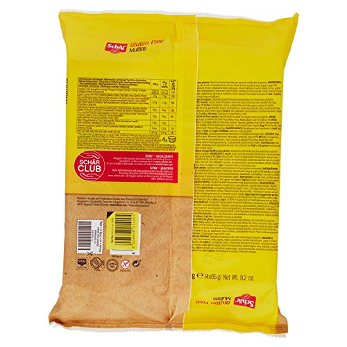 Dr. Schar Muffin Magdalenas SIN GLUTEN - Paquete de 4 x 65 gr - Total: 260 gr