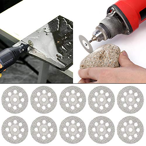 Dremel - Juego de 41 hojas de sierra circulares de metal, disco de corte de diamante, minihoja de sierra HSS, hoja de sierra de resina con 5 mandriles para madera, cristal, plástico, piedra y metal
