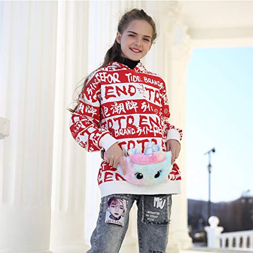 dressfan Riñonera Linda Riñonera para Niñas Lujoso Bolsillo de Unicornio en el Pecho Riñonera de Moda para Viajes Deportivos al Aire Libre Multicolor