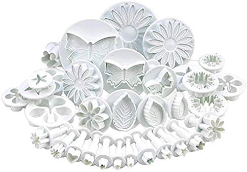 DUBENS 33 piezas de moldes para fondant, galletas, dulces, hojas, mariposa, corazón, forma de corazón
