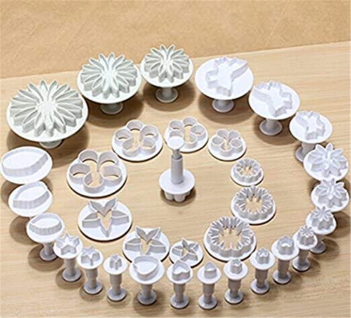 DUBENS 33 piezas de moldes para fondant, galletas, dulces, hojas, mariposa, corazón, forma de corazón