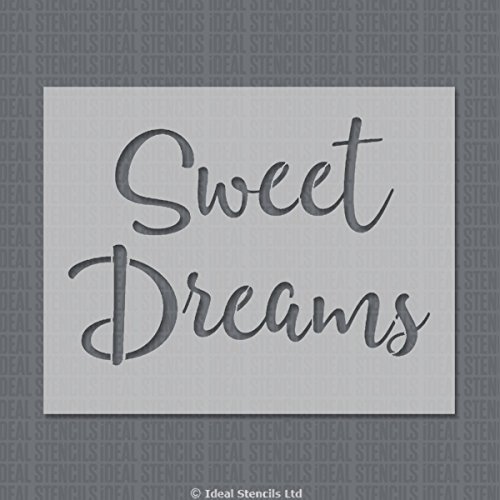 Dulce Dreams Cuarto Del Bebé Plantilla | Pintura Cuarto Del Bebé Decoración Casera de Pared|Patrón Plantilla para Paredes, Telas, Muebles | Reutilizable - SEMITRANSPARENTE ESTARCIDO, M/ 25X37CM