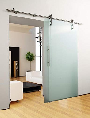 DURADOOR® Puerta corredera de cristal satinado de vidrio templado de 2050 mm x 1050 mm x 10 mm puerta de cristal esmerilado para habitaciones