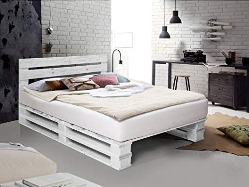 Dydaya Palets Blancos de 90 x 200 de Madera Lijados y Pintados de Blanco para Somier y Decoración & Pallets para Camas, Somieres, Estructuras (Somier Palets 90 x 200 x 15 cm, 1)