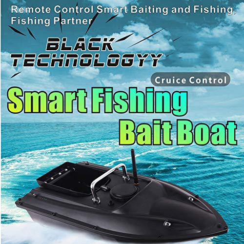 DYJD 500M Remoto de Cebo Vivo Barco de Juguete Motor Doble Fish Detector Reflector Fijo Cruise Velocidad de la Nave de Cebo para Enviar bichero del Barco de Pesca, Negro