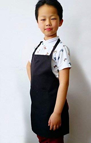 Eastery Comercio Unisex Delantales Niños Azul Artesanía Delantal Niños Pintura Arte Estilo Simple para Niños Cocina Smock School Paint 55 * 52Cm (Color : Schwarz 6, Size : Size)