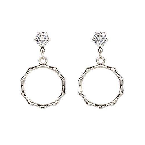 Eazinsh Círculo Retorcido, B Hermosas Joyas Hipoalergénicas Y Sin Níquel Aretes Pendientes Cristal Colgante Niña Madre Esposa Novia Regalo